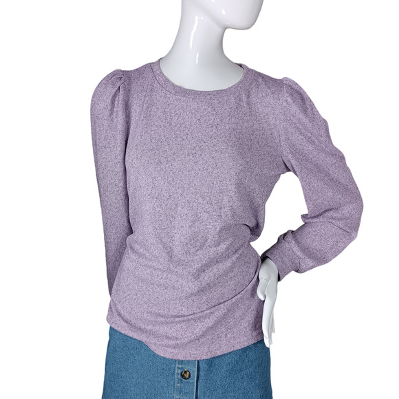 Lilac Long Sleeve Top Size Large Super Soft Puffy Sleeves Dressy Office Attire - Picture 1 of 4